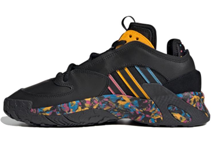 Кроссовки женские Adidas Streetball черные, желтые, синие