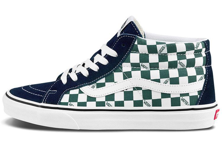 Кеды унисекс Vans Sk8 Mid Checkerboard зеленые, 41 EU