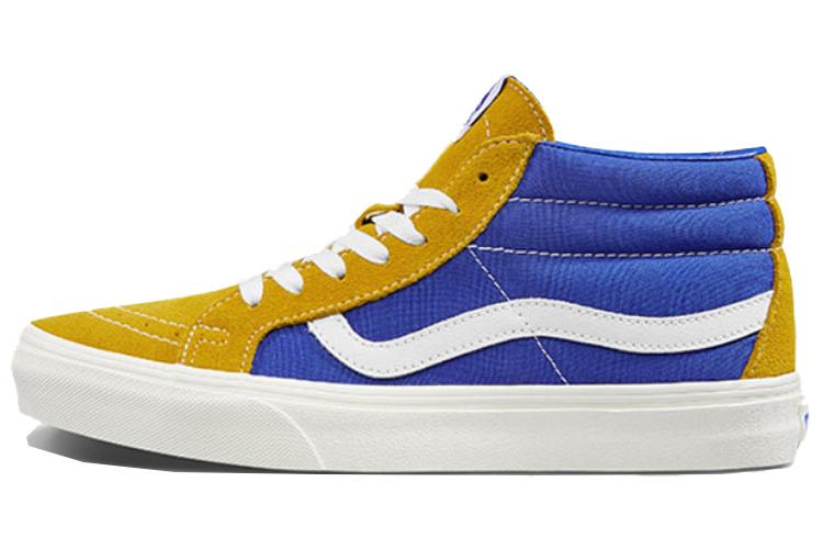 Кроссовки унисекс Vans SK8 Mid желтые, синие