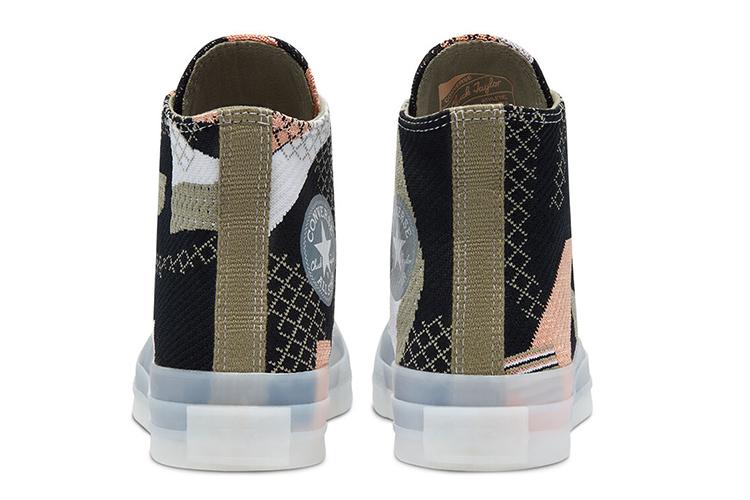 Кеды женские Converse Chuck 70 High Knit Mashup черные-персиковые