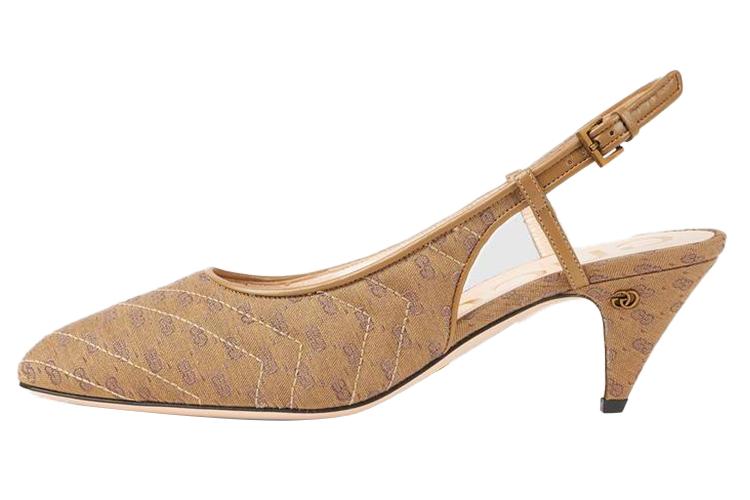 Туфли женские GUCCI Mini Double G бежево-коричневые, 38 EU