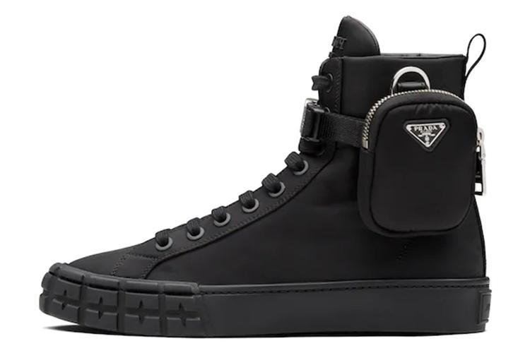 Кеды женские PRADA Wheel Re Nylon High черные