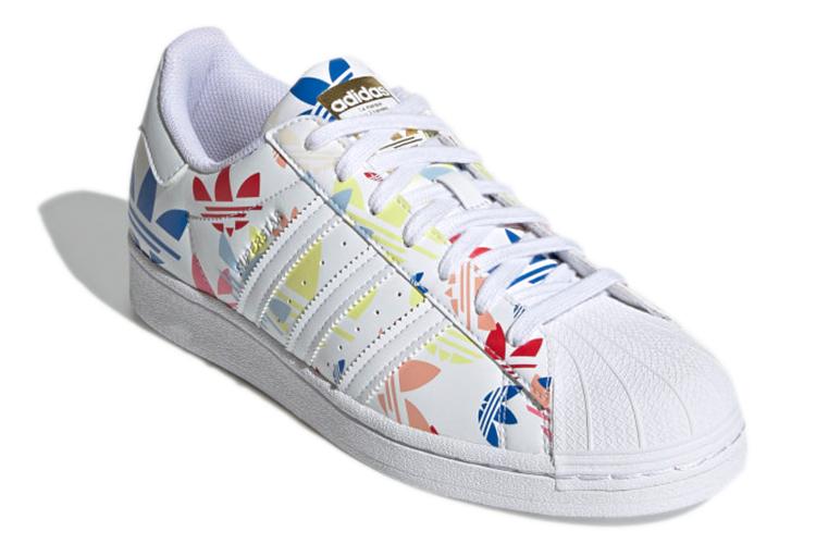 Кроссовки унисекс Adidas Superstar Allover Trefoil белые мульти, 36 2/3 EU