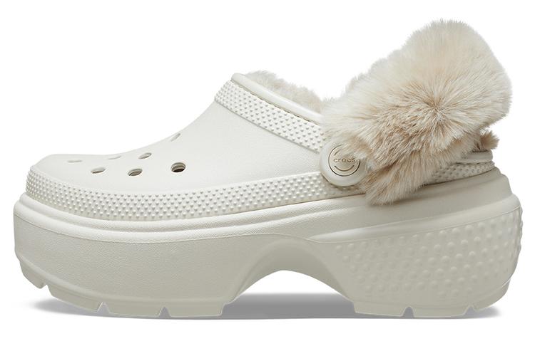 Шлепанцы унисекс Crocs Stomp Lined Clogs белые, 38-39 EU