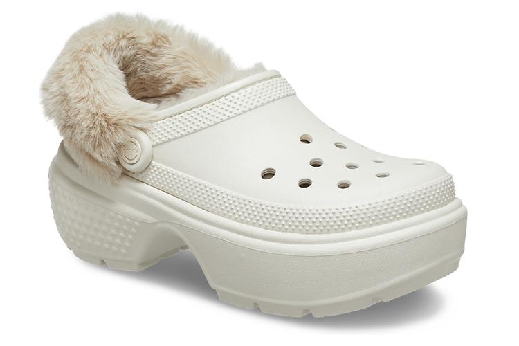 Шлепанцы унисекс Crocs Stomp Lined Clogs белые, 38-39 EU