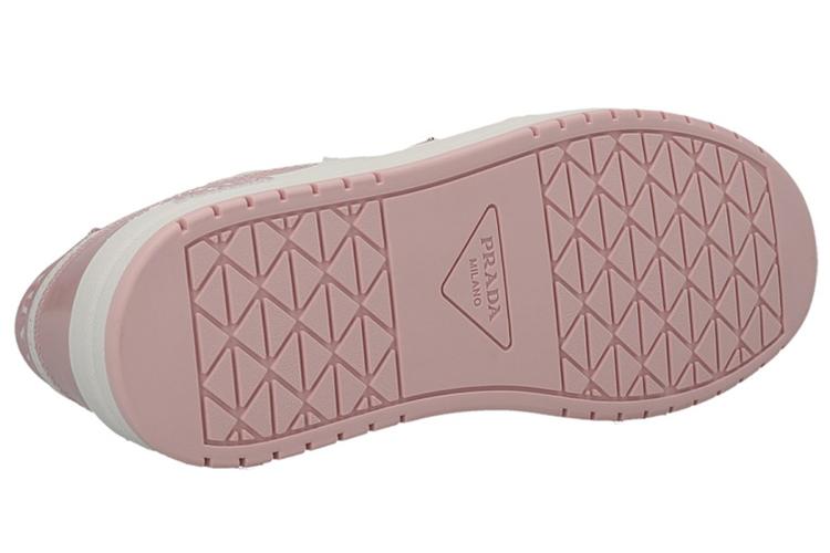 Кеды женские PRADA Downtown Leather Sneakers белые, розовые, 36 EU