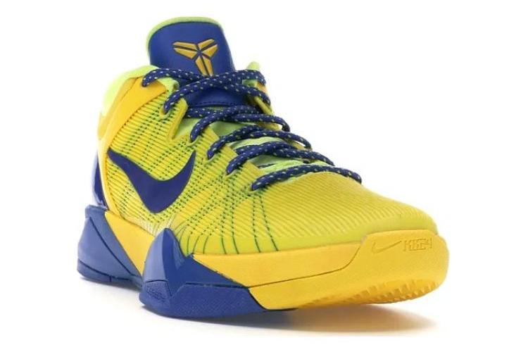 Кроссовки мужские Nike Kobe 7 Barcelona Away желтые-голубые, 44.5 EU