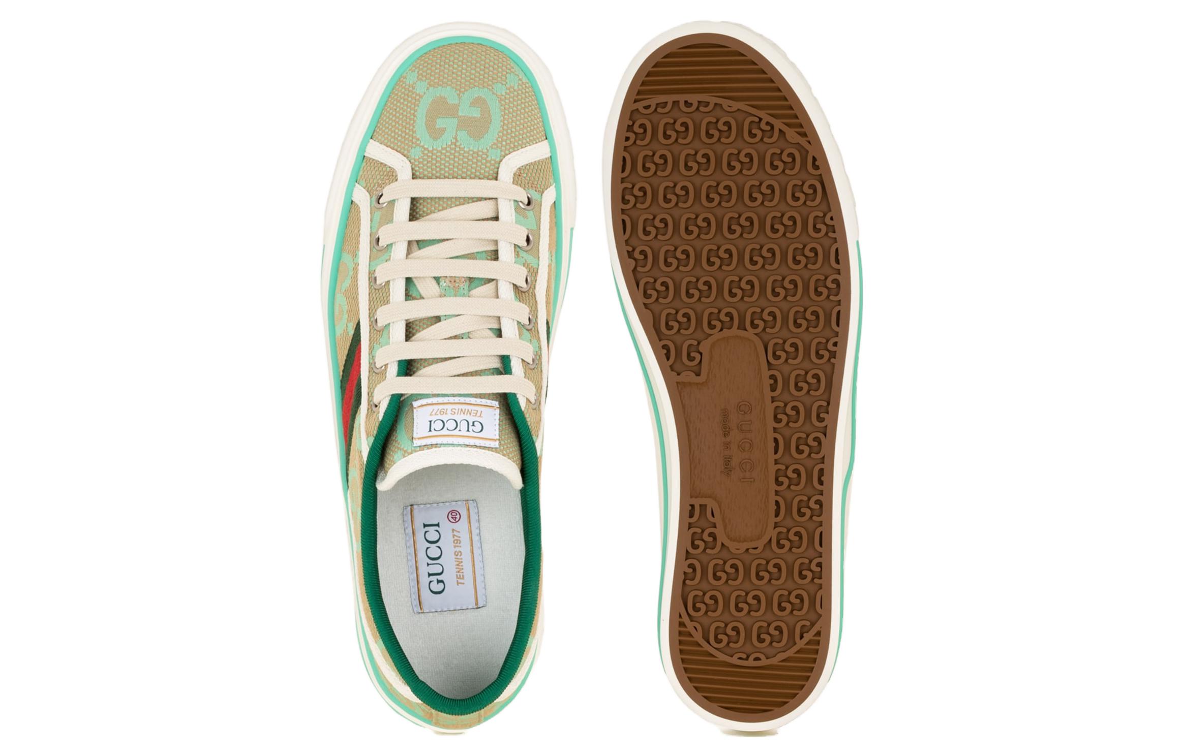 Кеды женские GUCCI Tennis 1977 Interlocking G, interlocking g green, 35 EU