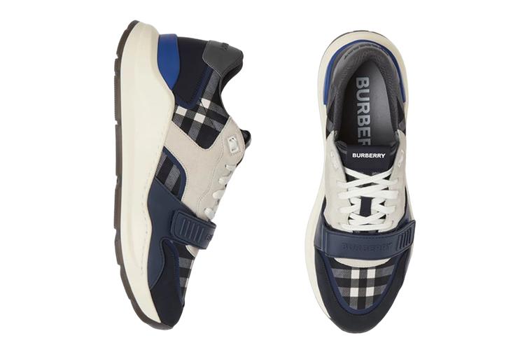 Кроссовки мужские Burberry Check темно-серые, 44 EU