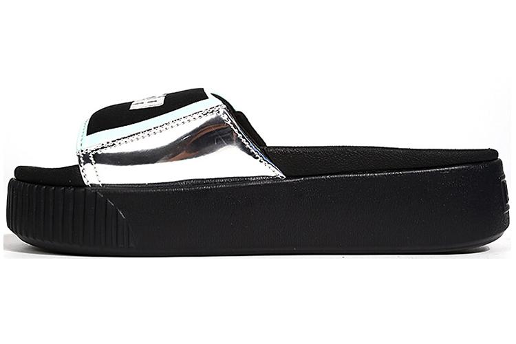 Шлепанцы женские PUMA Platform Slide Tz Metallic серебристые, 38 EU