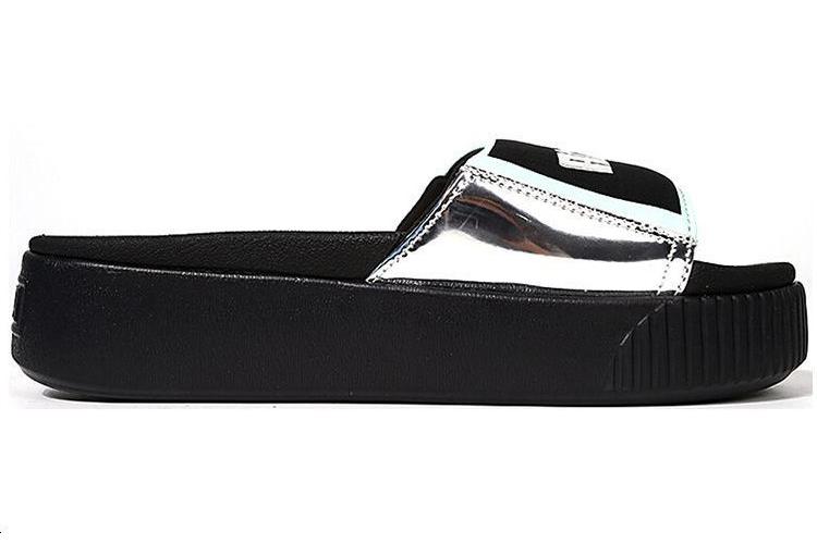 Шлепанцы женские PUMA Platform Slide Tz Metallic серебристые, 38 EU