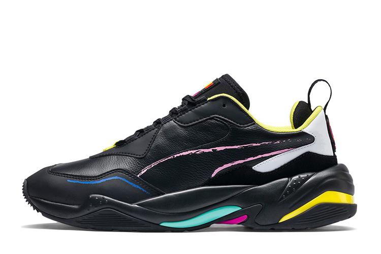Кроссовки унисекс PUMA Bradley Theodore X Thunder Brushwork черные-желтые, 42 EU
