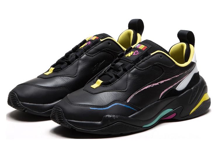 Кроссовки унисекс PUMA Bradley Theodore X Thunder Brushwork черные-желтые, 42 EU