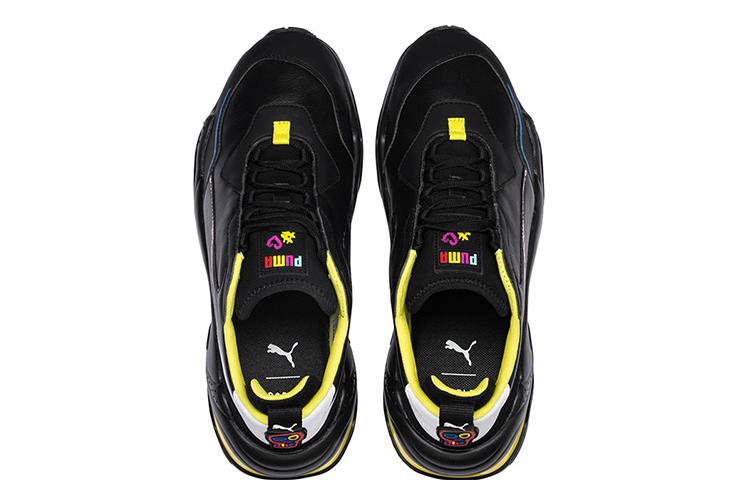 Кроссовки унисекс PUMA Bradley Theodore X Thunder Brushwork черные-желтые, 42 EU
