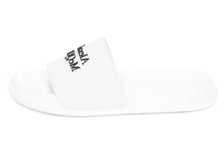Шлепанцы мужские Alexander McQueen Pool Slide белые черные, 40 EU