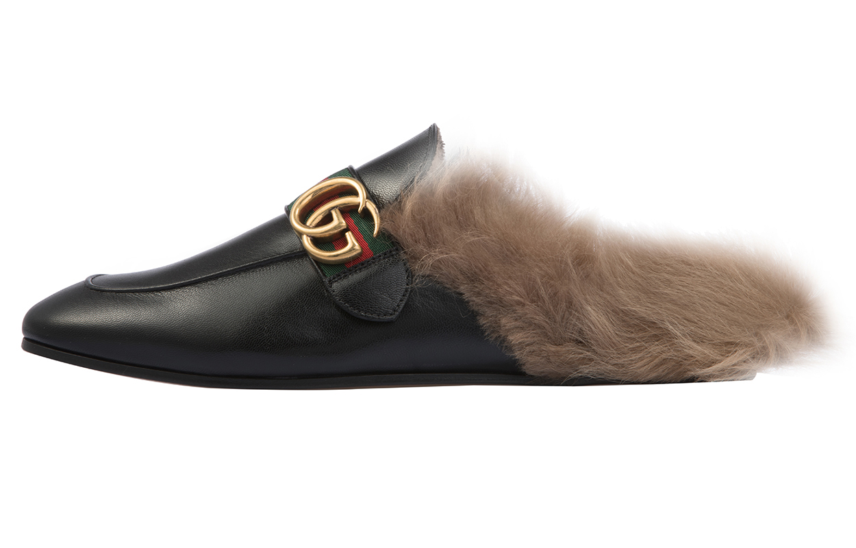 Шлепанцы мужские GUCCI Princetown черные, 40.5 EU