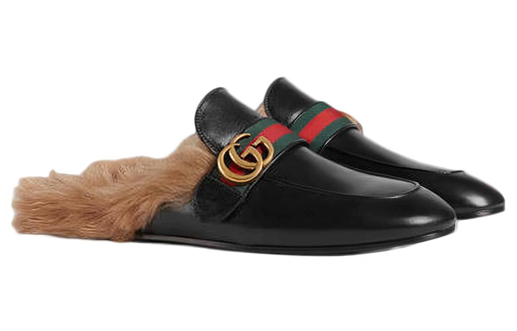 Шлепанцы мужские GUCCI Princetown черные, 40.5 EU