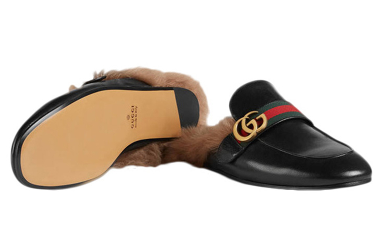 Шлепанцы мужские GUCCI Princetown черные, 40.5 EU