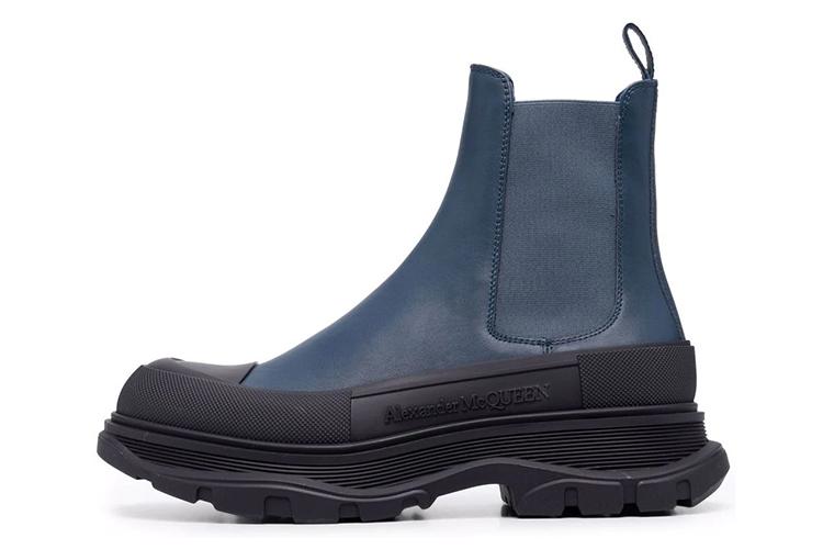 Ботинки мужские Alexander McQueen Tread Slick Boots синие-черные, 43 EU