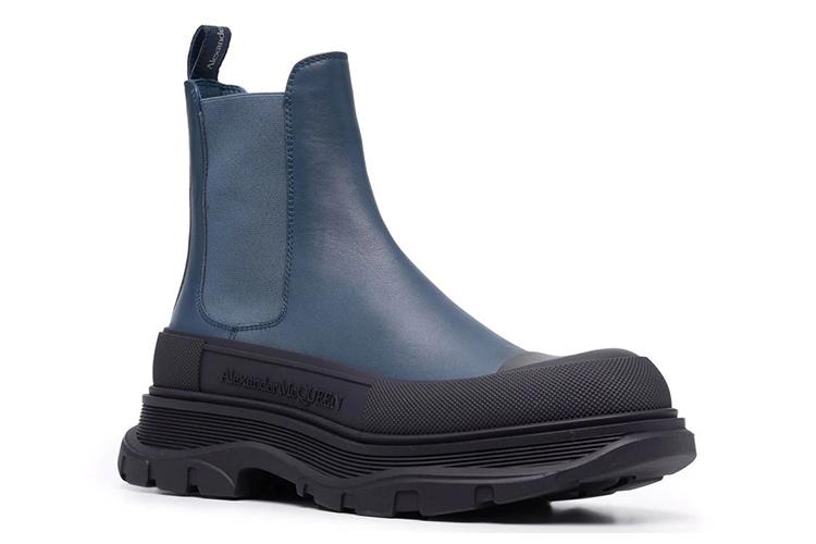 Ботинки мужские Alexander McQueen Tread Slick Boots синие-черные, 43 EU