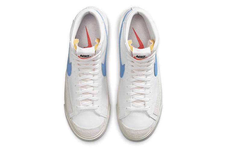 Кеды женские Nike Blazer Mid '77 Vintage Like Mike белые-голубые, 36 EU