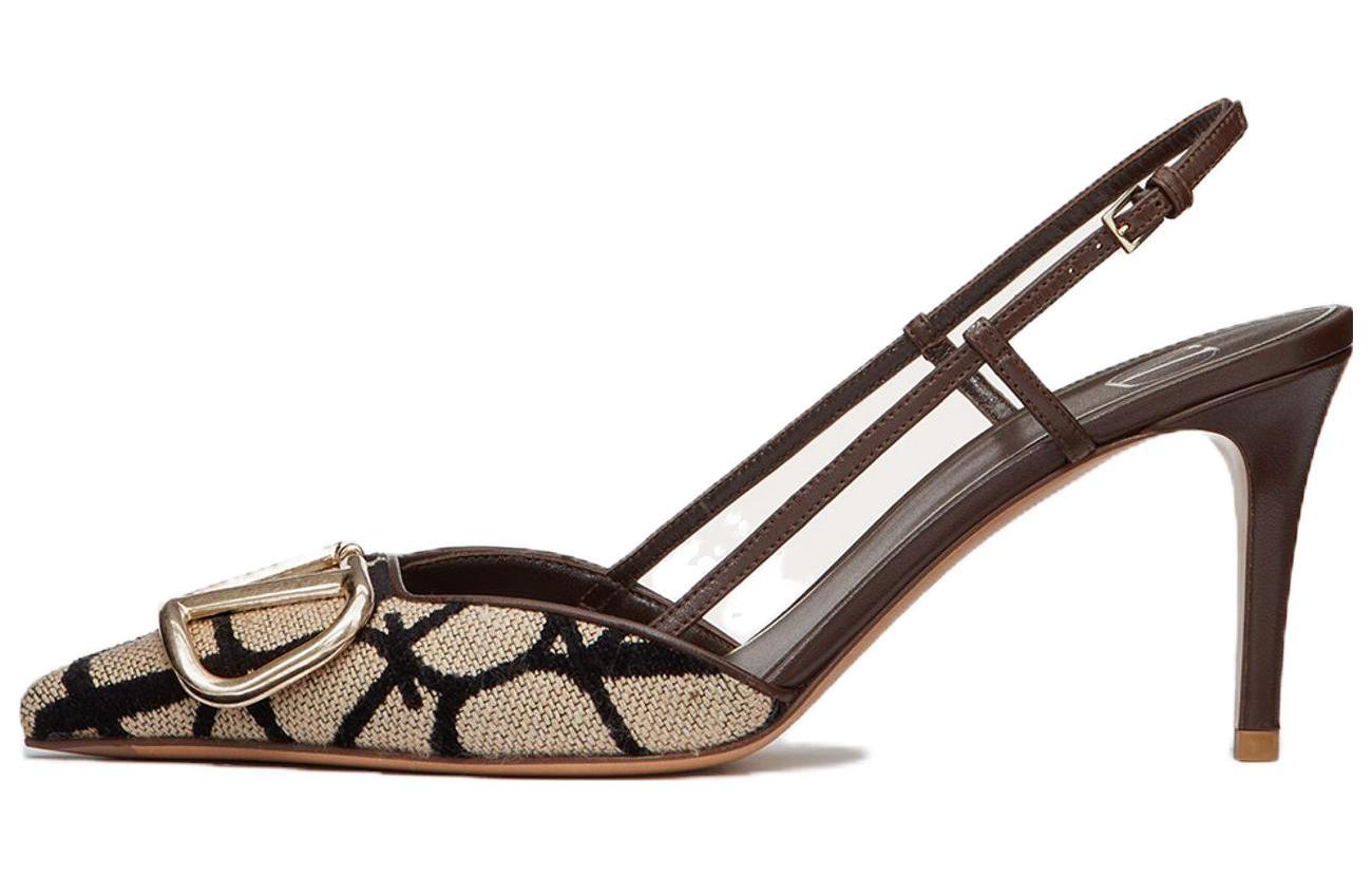 Туфли женские Valentino VLogo Signature бежево-черные, 37 EU