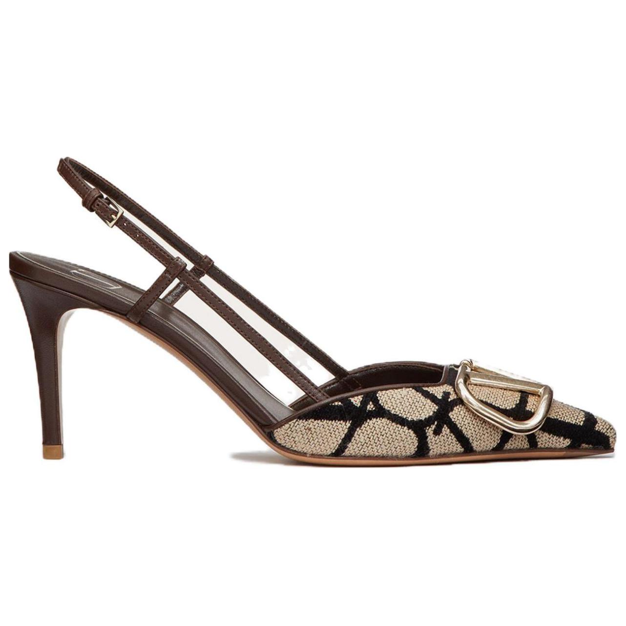 Туфли женские Valentino VLogo Signature бежево-черные, 37 EU