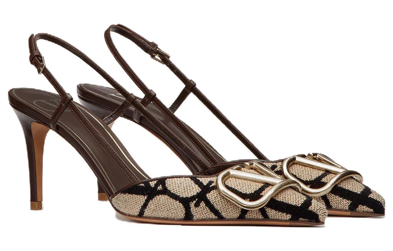 Туфли женские Valentino VLogo Signature бежево-черные, 37 EU