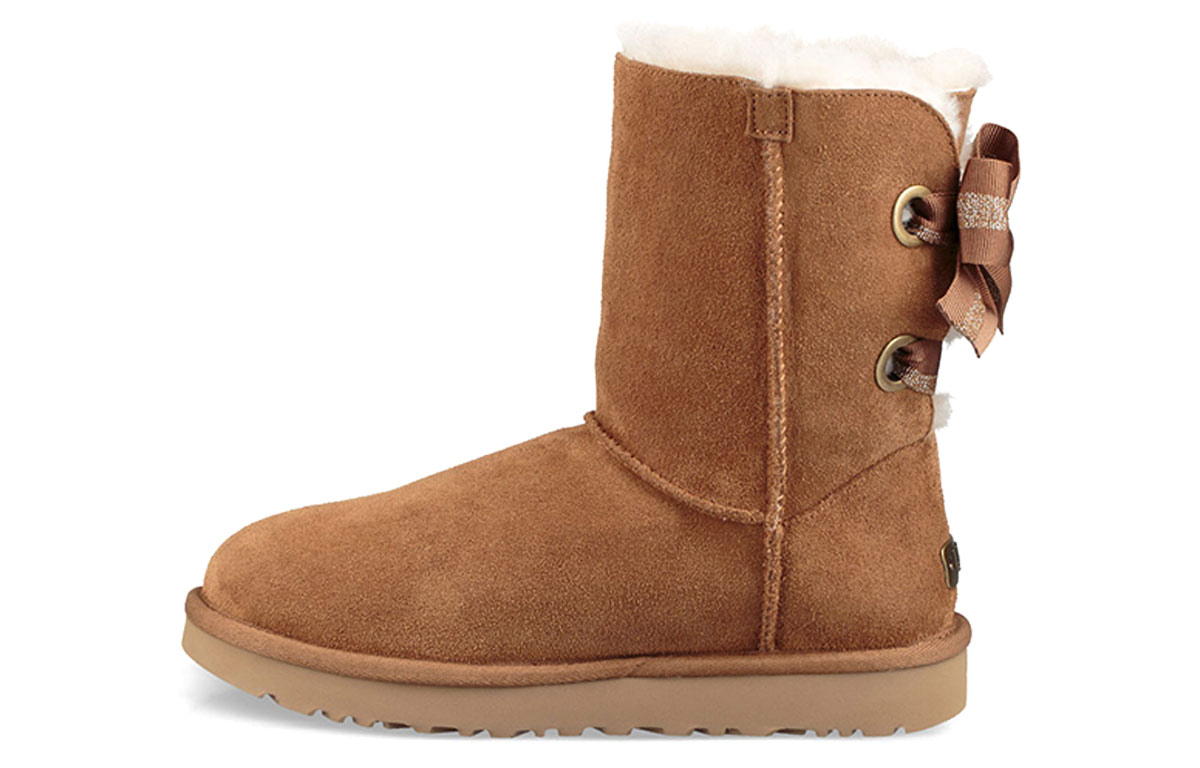 Снежные сапоги женские UGG Bailey Bow Short коричневые, 40 EU