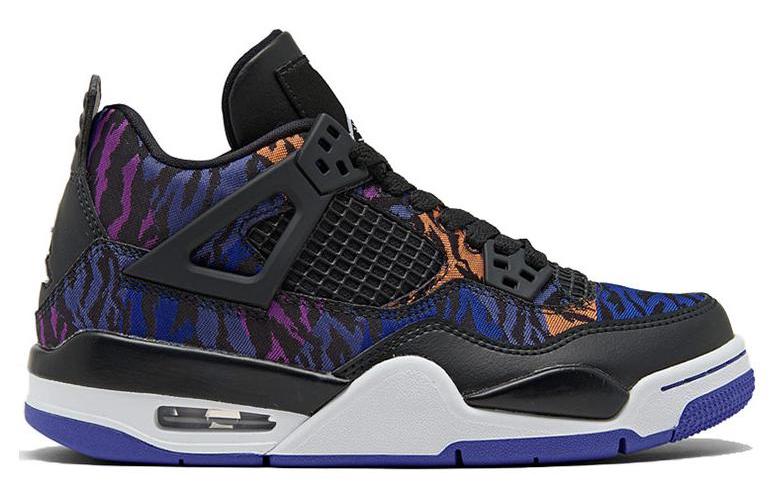 Кроссовки женские Jordan 4 Retro Black Rush Violet GS черные, 35.5 EU