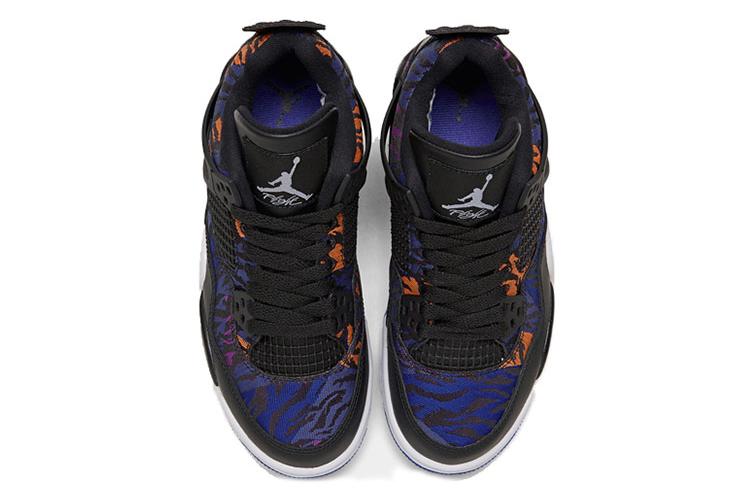 Кроссовки женские Jordan 4 Retro Black Rush Violet GS черные, 35.5 EU