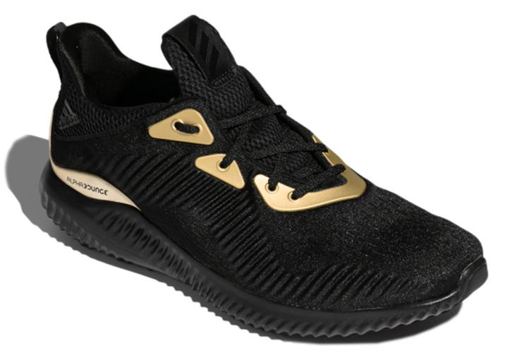 Кроссовки унисекс Adidas Alphabounce 1 черные, золотые, 38 EU