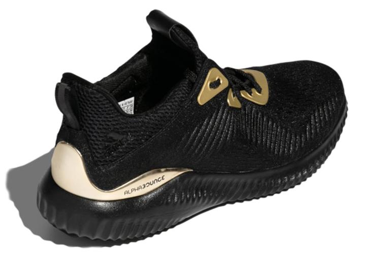 Кроссовки унисекс Adidas Alphabounce 1 черные, золотые, 38 EU