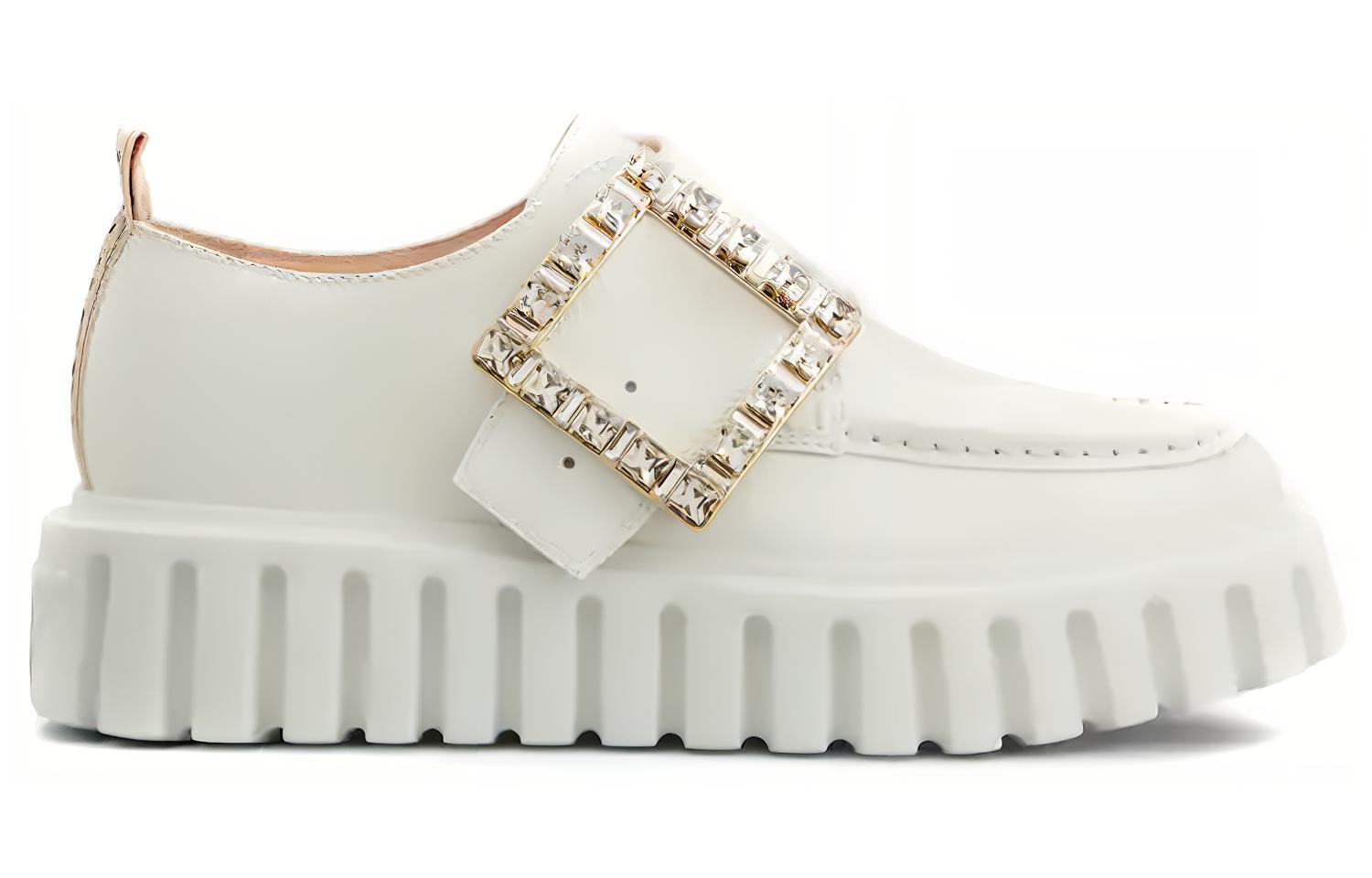 Лоферы женские Roger Vivier Viv' Go Thick белые, 37.5 EU