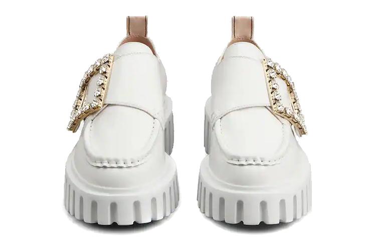 Лоферы женские Roger Vivier Viv' Go Thick белые, 37.5 EU