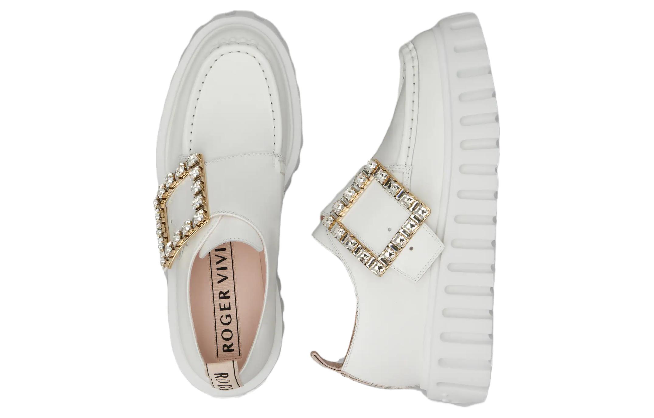 Лоферы женские Roger Vivier Viv' Go Thick белые, 37.5 EU