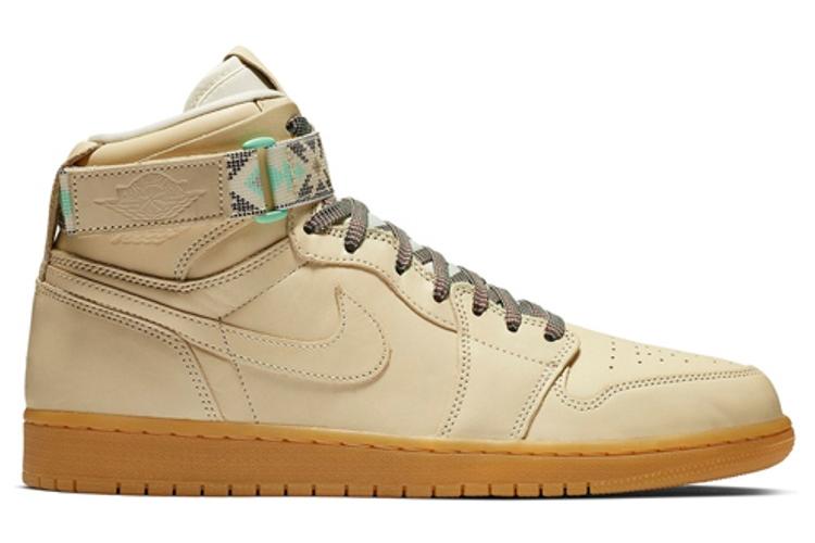 Спортивные кеды мужские Jordan 1 Retro High Strap N7, beige-brown, 40 EU