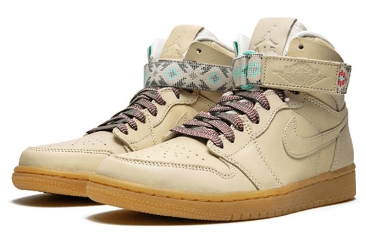 Спортивные кеды мужские Jordan 1 Retro High Strap N7, beige-brown, 40 EU