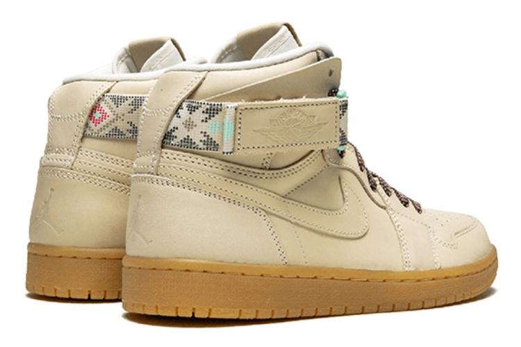 Спортивные кеды мужские Jordan 1 Retro High Strap N7, beige-brown, 40 EU