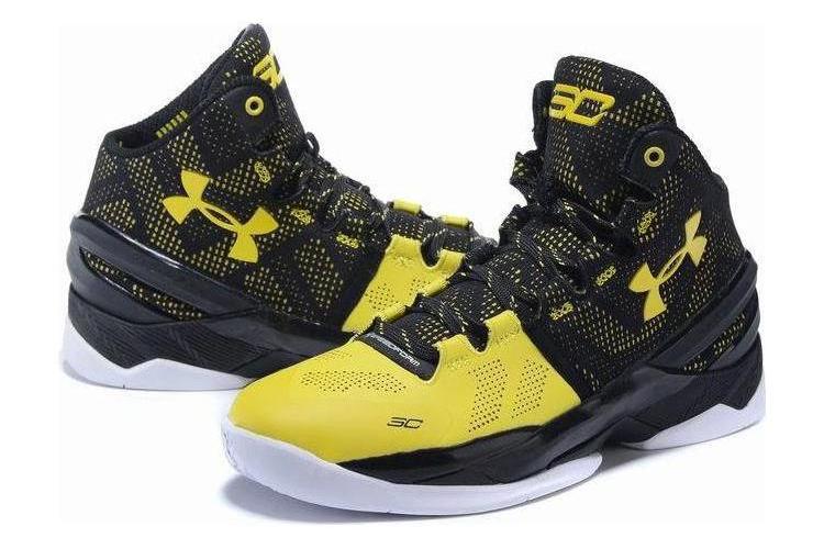Кроссовки мужские Under Armour Curry 2 Longshot желтые-черные, 42.5 EU