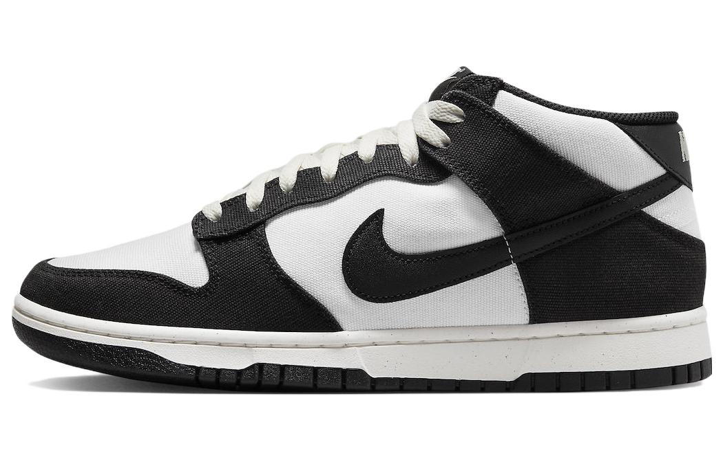 Кеды мужские Nike Dunk Mid Canvas черные-белые
