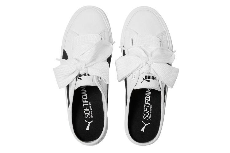 Кеды женские PUMA Bari Mule Ribbon белые, черные, 37 EU