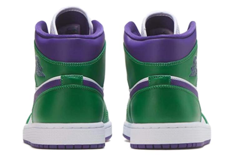 Кроссовки мужские Air Jordan 1 Mid зеленые, фиолетовые, 45 EU