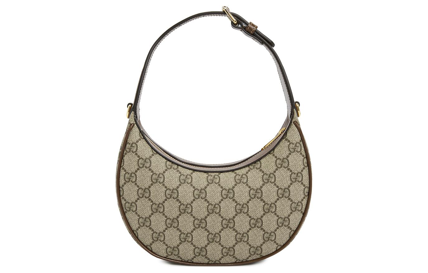Сумка женская GUCCI Crescent Bag бежево-черная