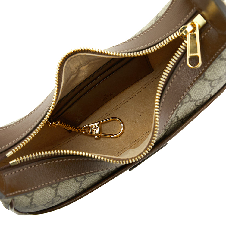 Сумка женская GUCCI Crescent Bag бежево-черная