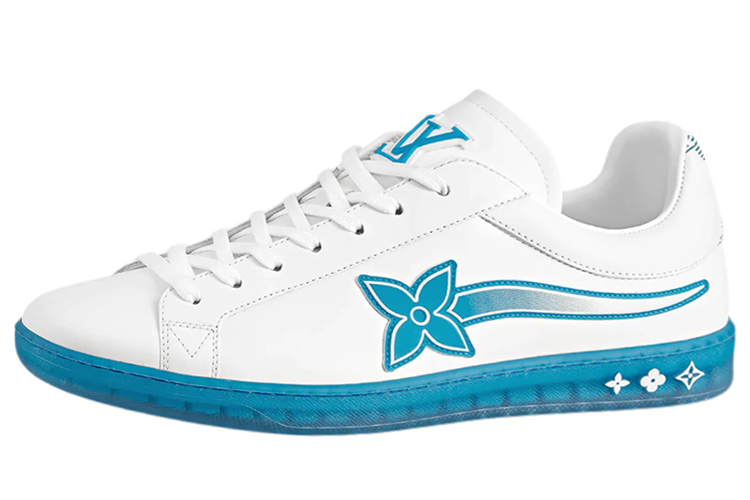 Кроссовки мужские LOUIS VUITTON Luxembourg Samothrace белые с голубыми акцентами