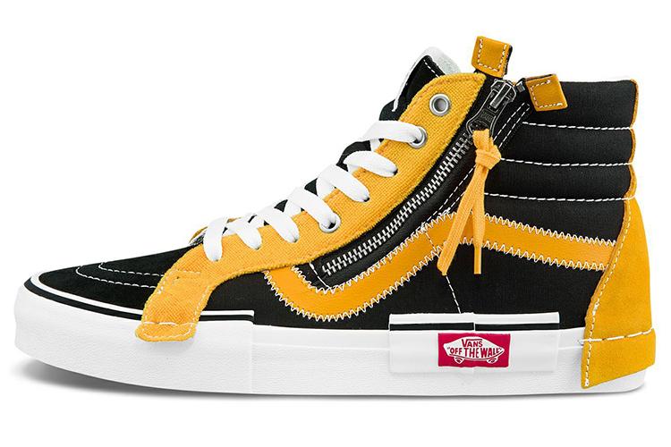 Кеды унисекс Vans Sk8 hi Reissue Cap черные/желтые, 36 EU