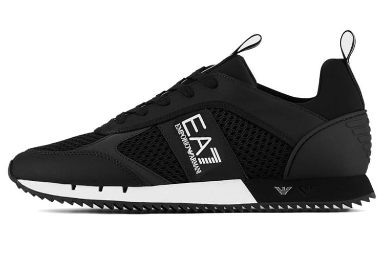 Кроссовки мужские Ea7 EMPORIO ARMANI Side Stripe Lace Up черные-белые