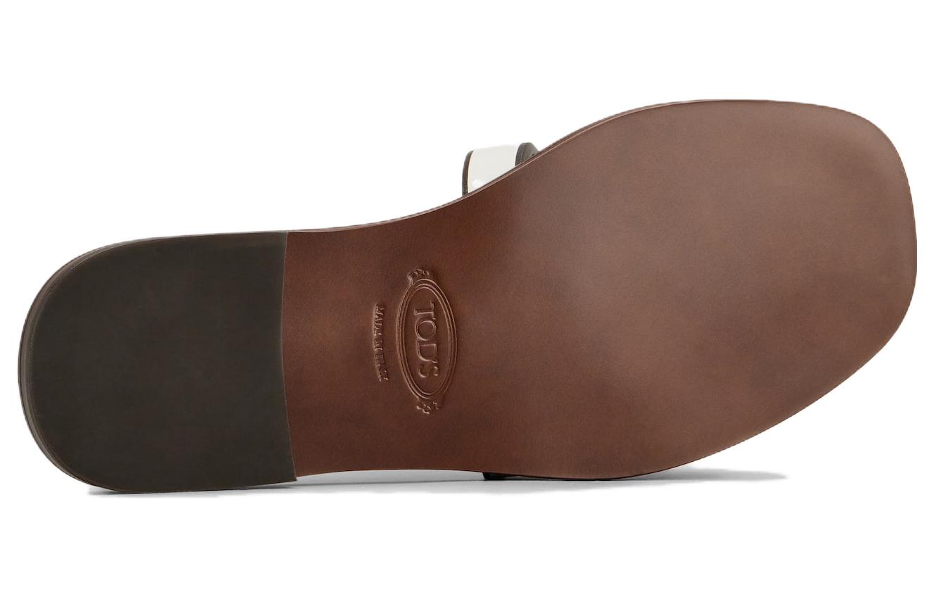 Шлепанцы женские TOD'S XXW70K0GU70MIDB015 белые, коричневые, 38 EU