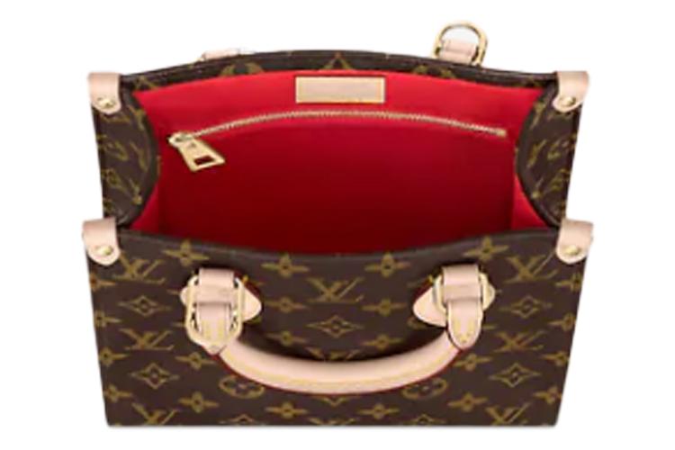 Сумка LOUIS VUITTON Sac Plat BB коричневая/натуральная